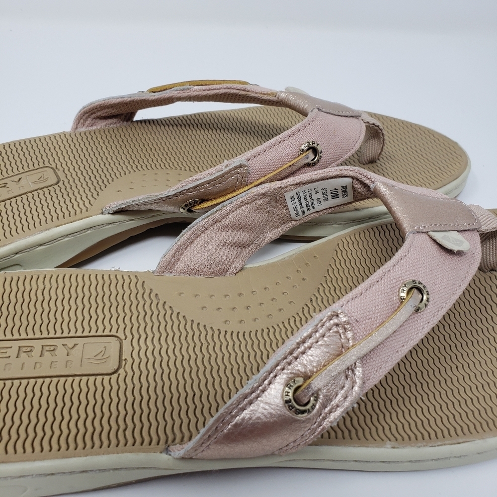 Sperry Flip Flop Thong Sandals Flat Heel Rose Gold Petal Pink Women's 10 - Picture 6 of 8